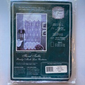 White Heritage Lace Valance ( Floral Trellis)